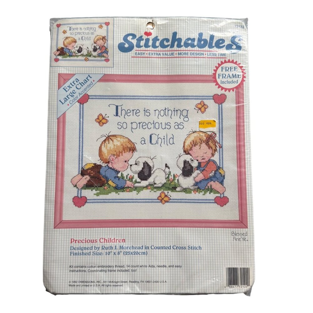 Stitchables Precious Children Counted Cross Stitch Kit Frame Supplies